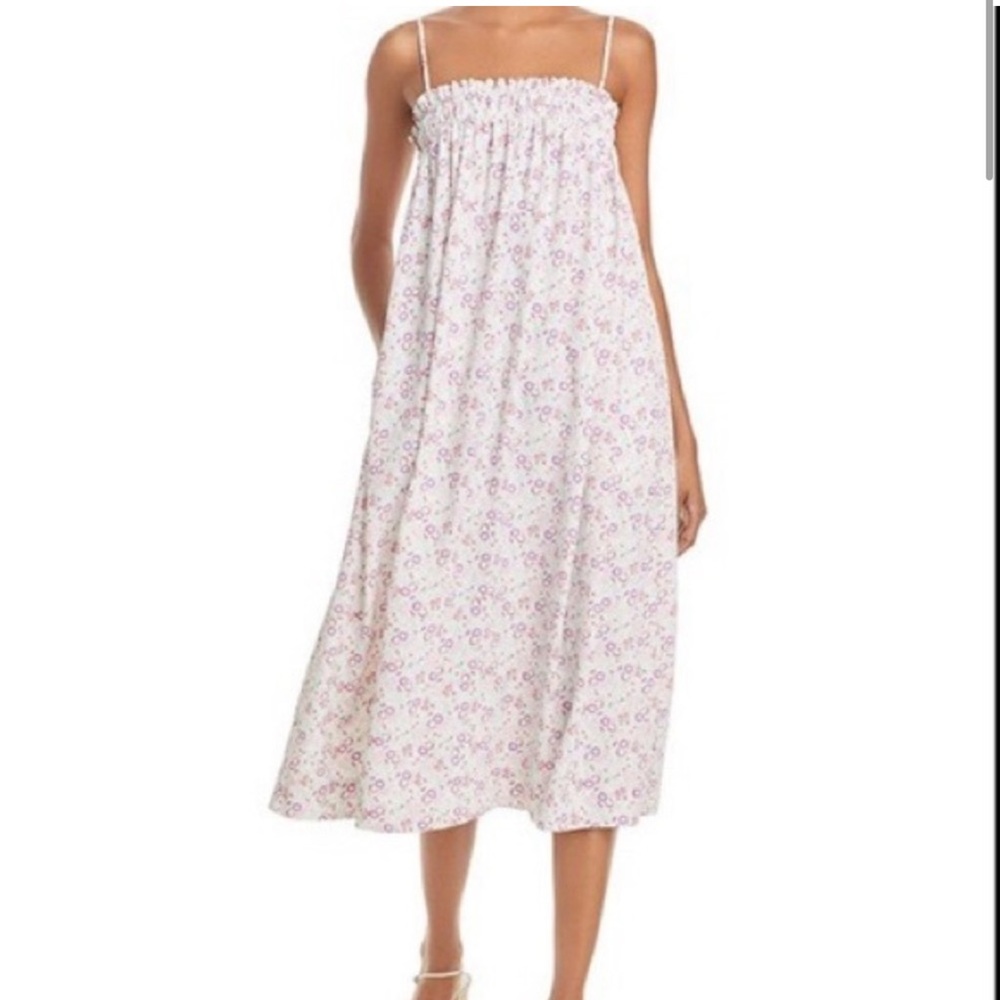 WAYF Nella midi shift dress size S floral spaghetti straps cottagecore pockets